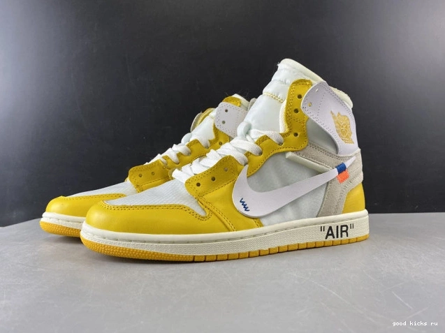 1 x White Jordan Powder AQ0818-149 Dark Yellow-Cone Air NRG Off-White 0726